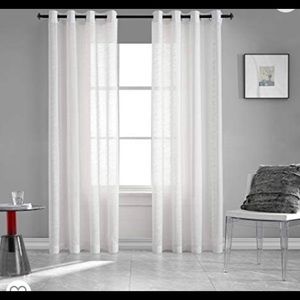 Curtains white grommets sheer linen